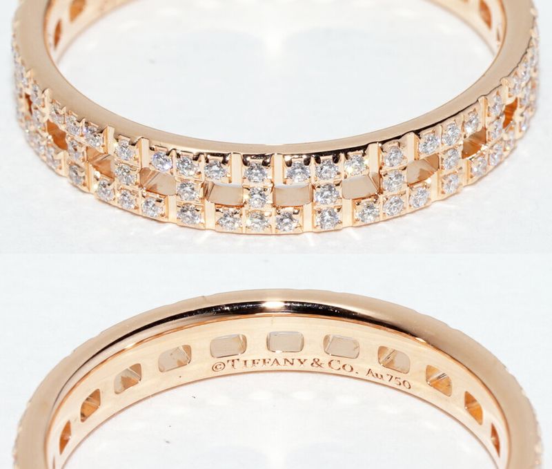 Tiffany & Co Ring 18K Pink Gold Diamond 023ct T True Narrow Ring