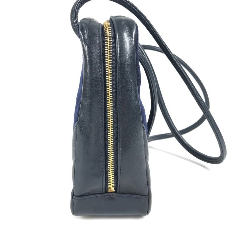 Chanel Shoulder Bag Quilted Jersey Navy