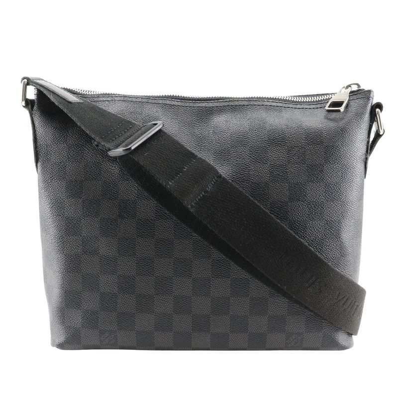 Louis Vuitton Mick PM N41211 Damier Graphite Canvas Black Sr1104 Men's Shoulder