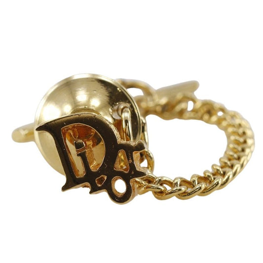[dior] Christian Dior Tie Tack Logo Pin Brooch Gold Plated Men's Tie Pin