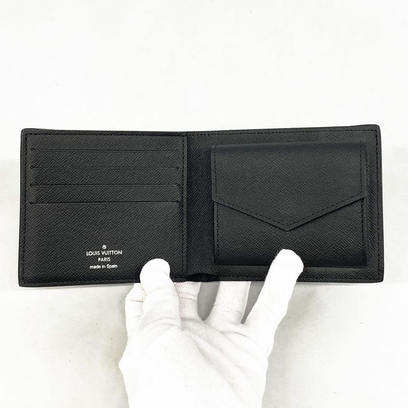 Louis Vuitton Wallet Monogram Eclipse Portefeuille Marco NM M62545 Black Men's