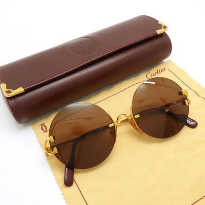 Cartier Signature C De Cartier Sunglasses None Prescription Round GP Gold With