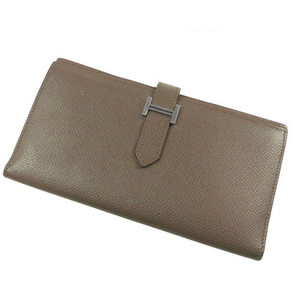 Hermes Bearn Soufflet Etain Silver Epsom Wallet