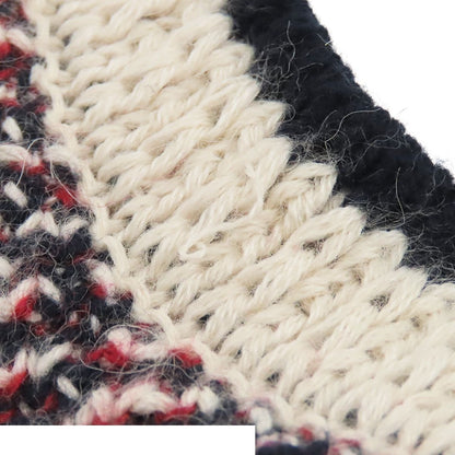 Chanel Knit Dress Navy Ivory Red Alpaca Wool Cashmere Sleeveless Neck 42 — view 7