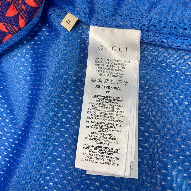 2996 Gucci Adidas 692112 Double G Trefoil Sideline Jersey Track Jacket Blue Red