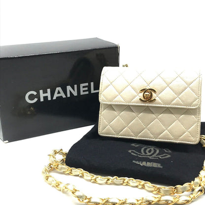 Chanel CC Logo Quilted Mini Chain Shoulder Bag Gold