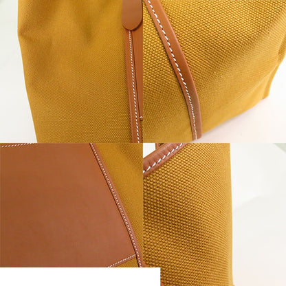 Hermes Etriviere Pocket 35 Desert Gold Silver Vache Hunter Swift Toile Tote Bag — view 7
