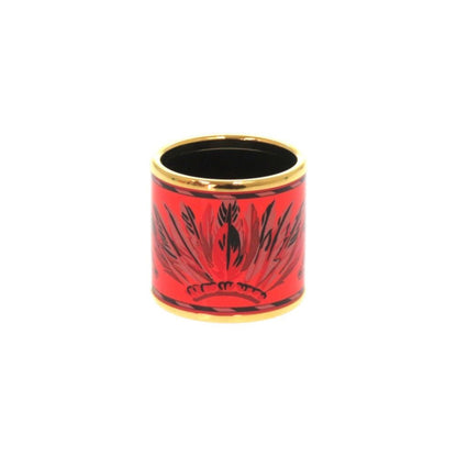 Hermes Enamel Saint Prom Brazil Carre Ring Metal Red Scarf