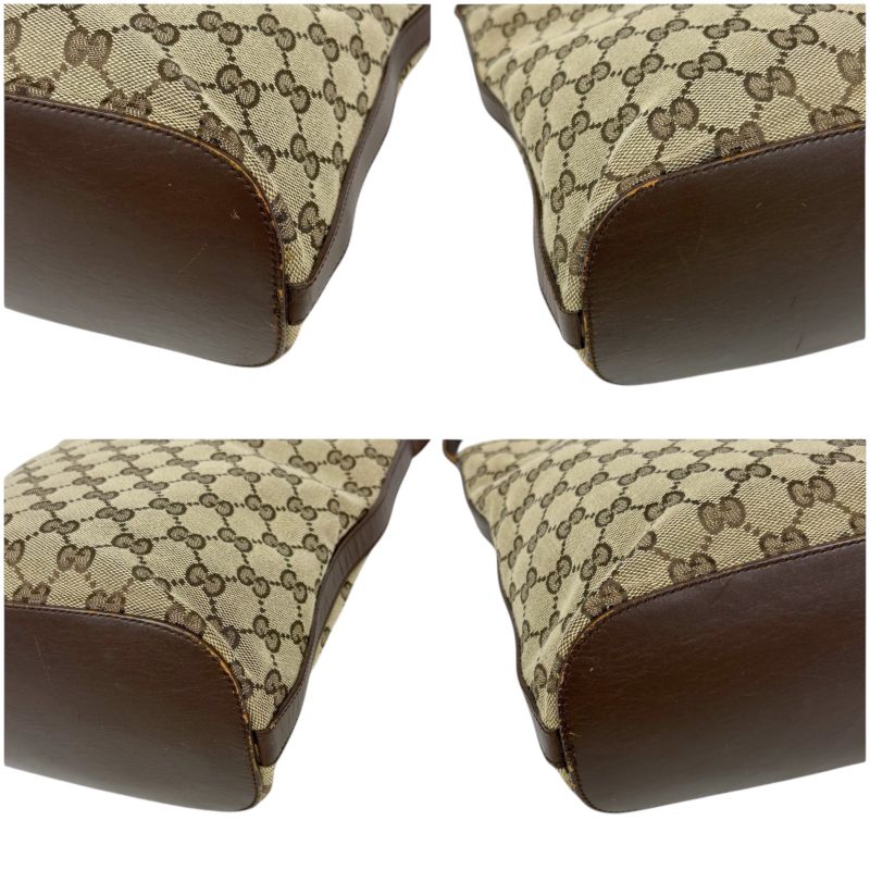 Gucci Bucket Shape One Shoulder Bag Handbag Shoulder GG Canvas Brown Beige