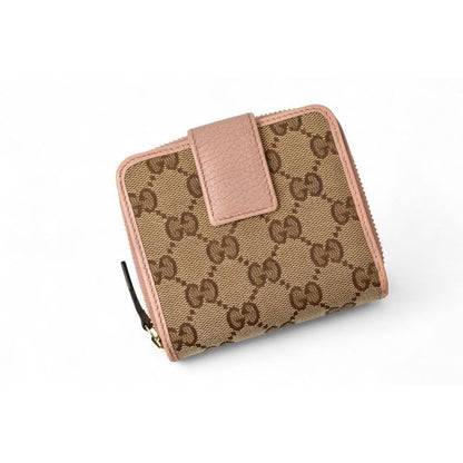 Gucci Wallet Fold GG Canvas Beige Pink — view 2