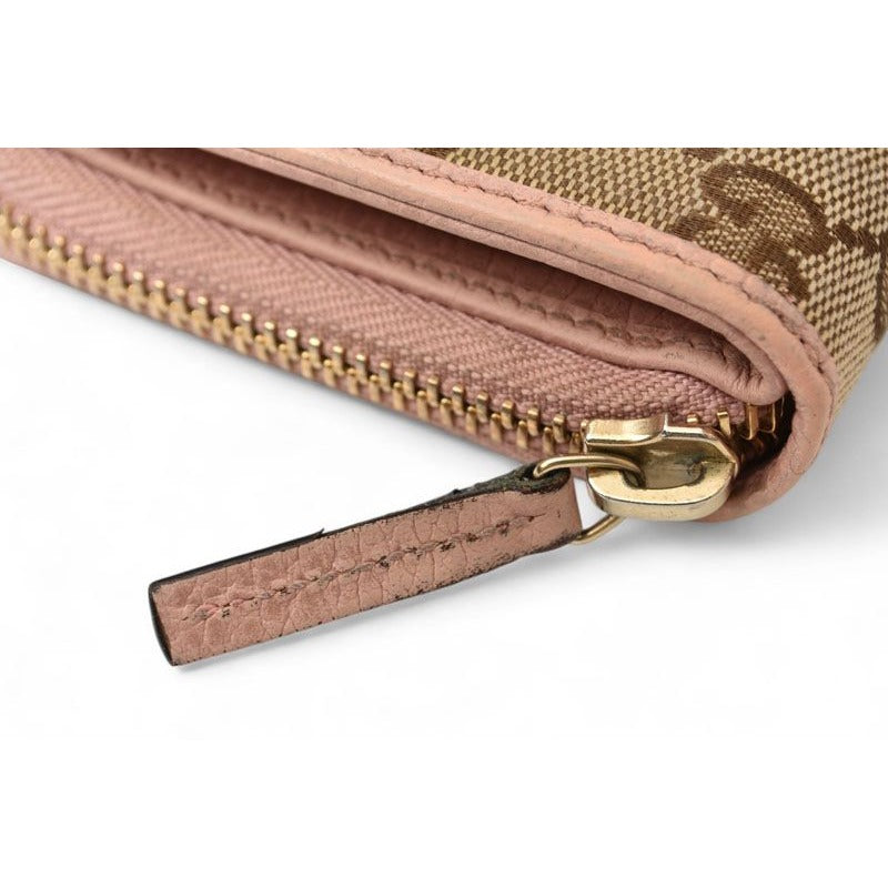 Gucci Wallet Fold GG Canvas Beige Pink — view 4
