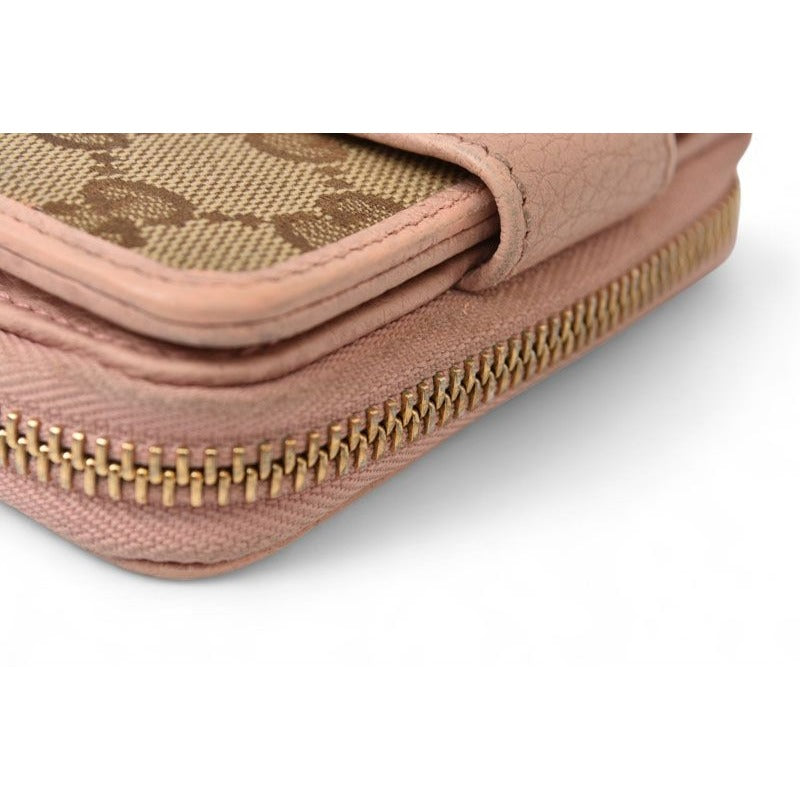 Gucci Wallet Fold GG Canvas Beige Pink — view 6