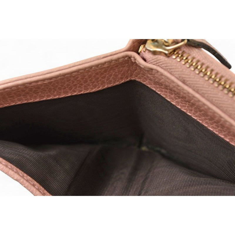 Gucci Wallet Fold GG Canvas Beige Pink — view 9