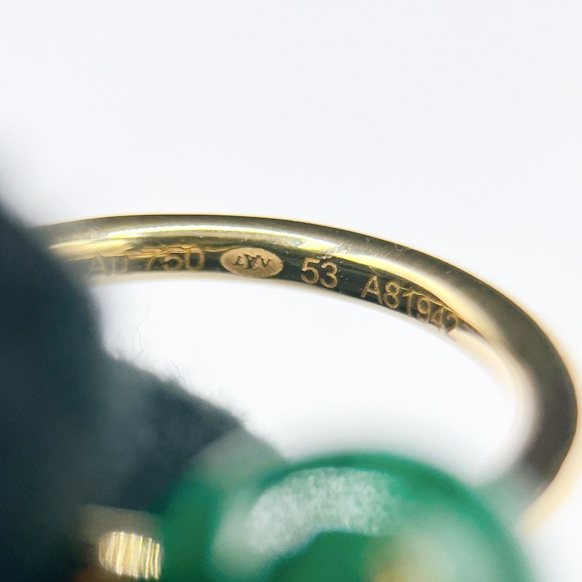 Louis Vuitton Color Blossom Malachite Yellow Gold Ring 53 Y — view 9