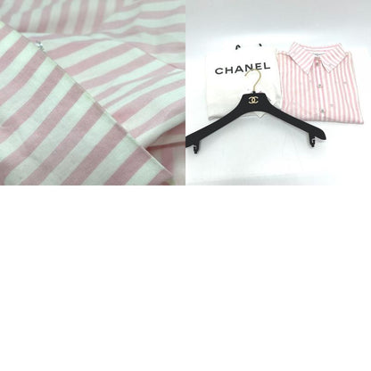 Chanel Short Sleeve Shirt Coco Beach Stripe P76220 Cotton Pink