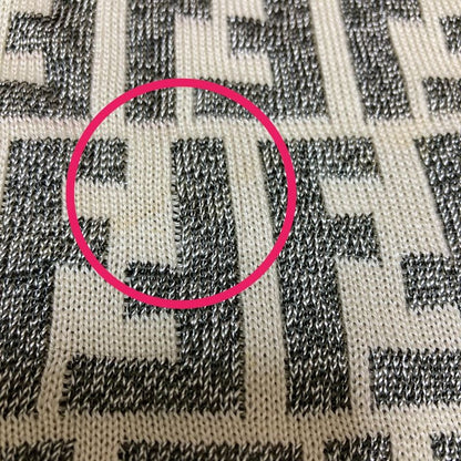 Fendi Zucca Pattern Short Sleeve Knit Polo Shirt Ivory Gray Women's Used