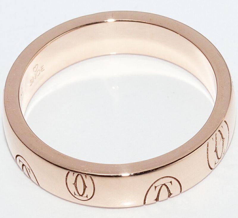 Cartier Ring 18K Pink Gold Happy Birthday Ring SM Logo Cartier Wedding Ring