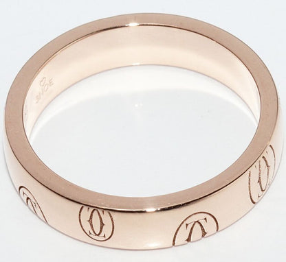 Cartier Ring 18K Pink Gold Happy Birthday Ring SM Logo Cartier Wedding Ring