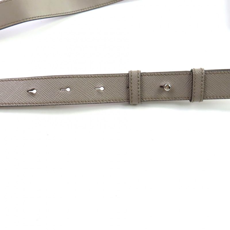 Prada 2vd065 Saffiano Leather Argilla Shoulder Bag With Triangle Logo Plate