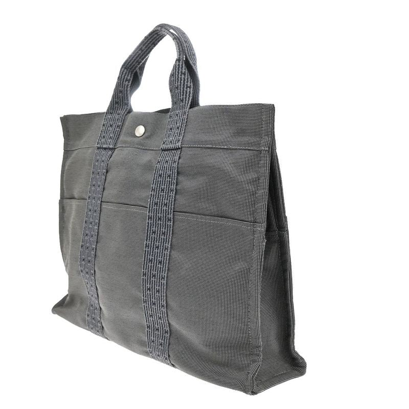 Hermes Her Line MM Hand Tote Bag Canvas Gray 38ka972