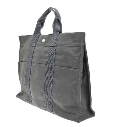 Hermes Her Line MM Hand Tote Bag Canvas Gray 38ka972