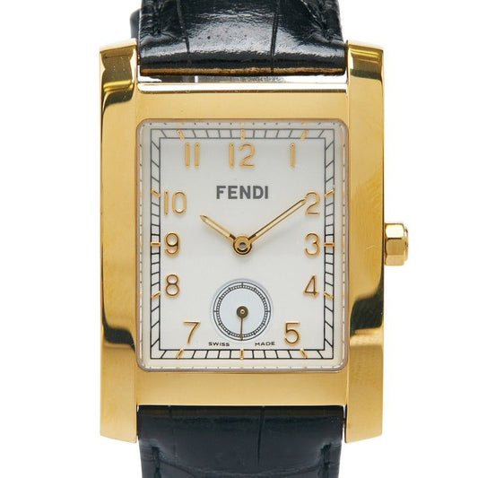 Fendi Classico 7000g Gold Black Stainless Steel Leather Ladies Fendi