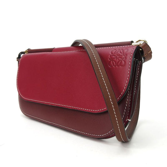 Loewe Shoulder Bag Wallet Long Wallet Gate Crossbody Anagram Leather Bordeaux