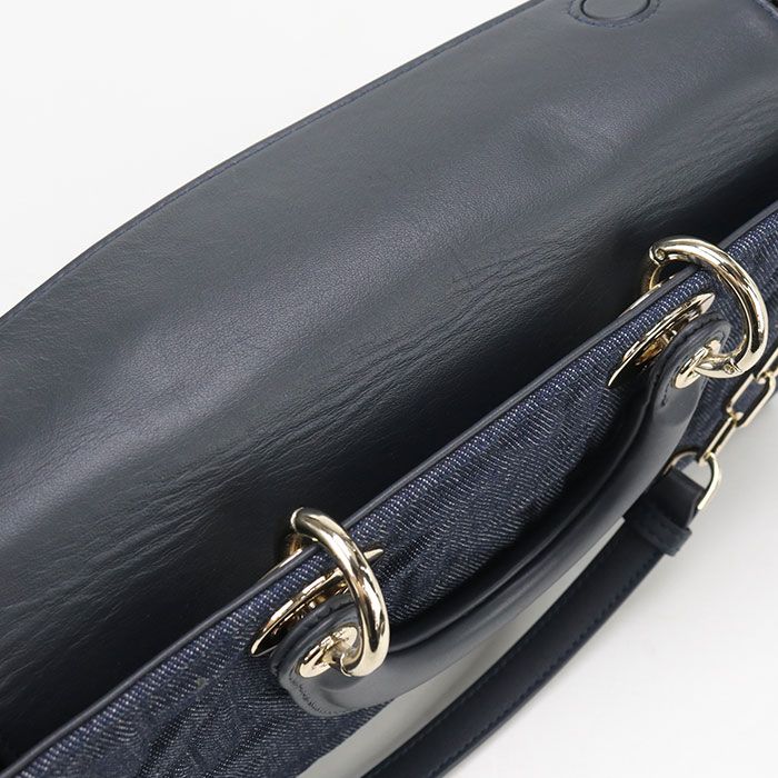 DIOR Medium 2WAY Lady D-joy M0540 Handbag Denim Calf Womens
