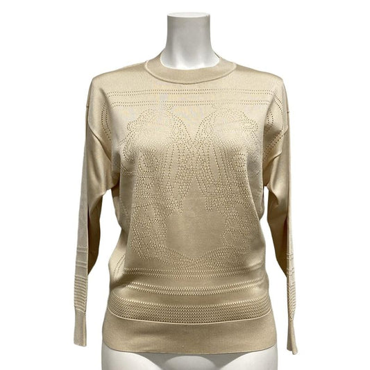 Hermes Long Sleeve Cut And Sewn Size 34 S Women - 3e2618d9 Ivory Crew Neck /