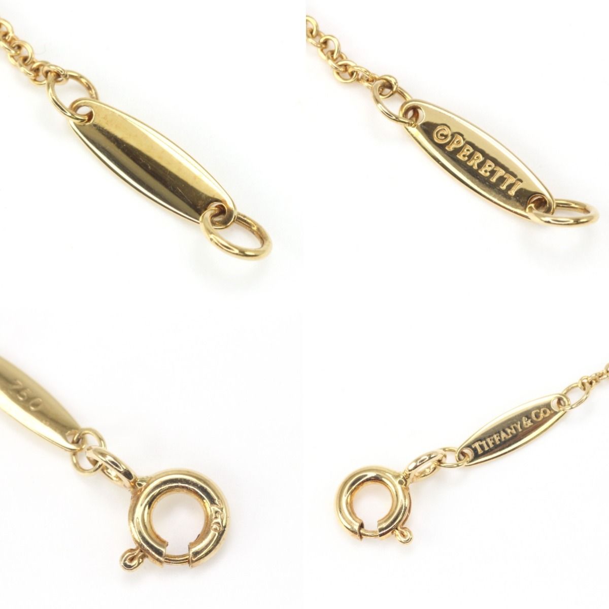 Tiffany & Co Tiffany Necklace K18 Visor Yard Single Diamond Pendant