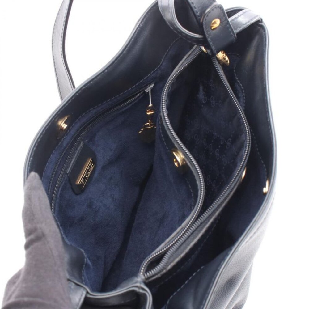 Gucci Shoulder Bag Interlocking G 001 14 0934 Navy Leather