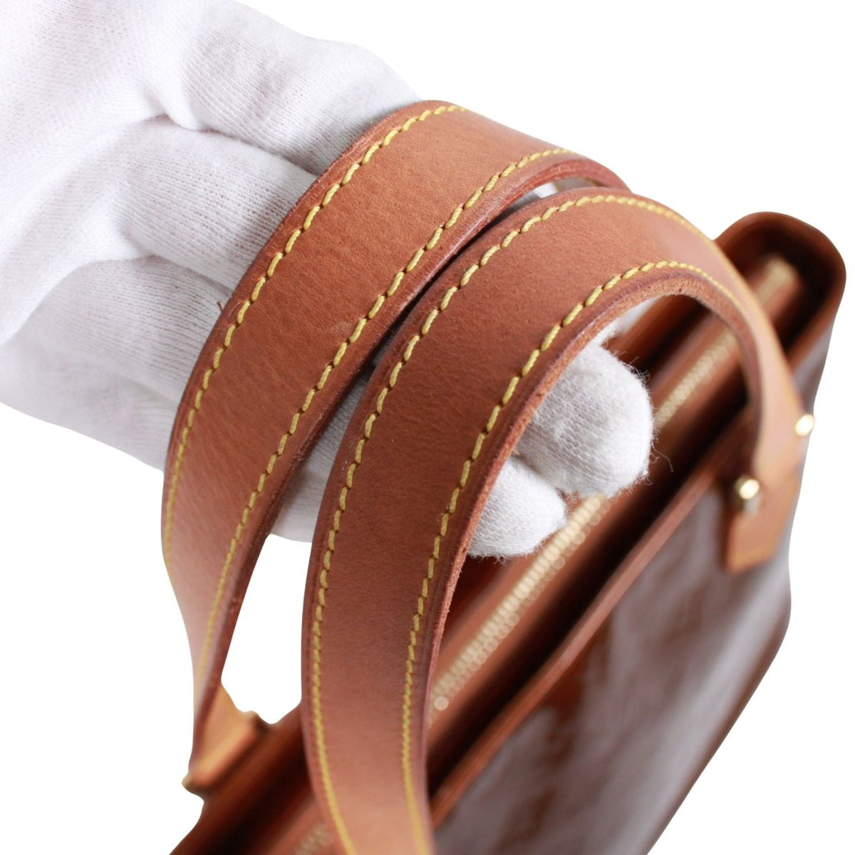Louis Vuitton Houston Monogram Vernis Leather Bronze Tote — view 9