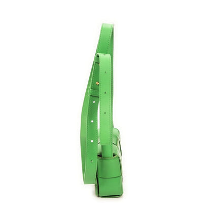 Bottega Veneta Mini Cassette Crossbody Green Maxi Intrecciato Leather — view 3