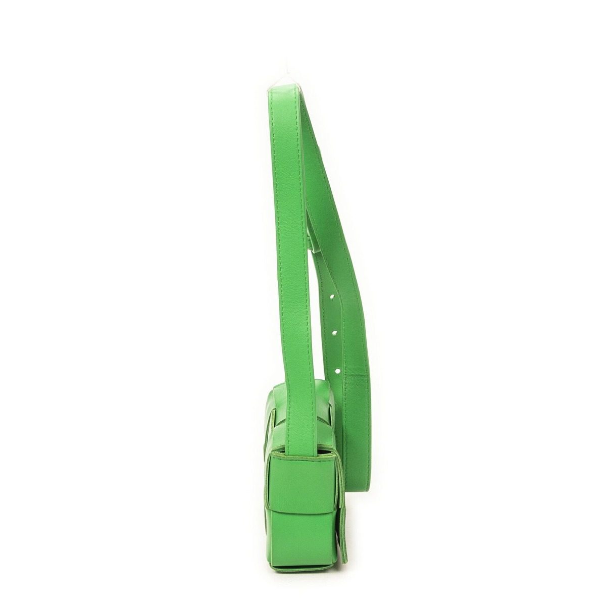 Bottega Veneta Mini Cassette Crossbody Green Maxi Intrecciato Leather — view 4