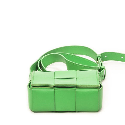 Bottega Veneta Mini Cassette Crossbody Green Maxi Intrecciato Leather — view 6