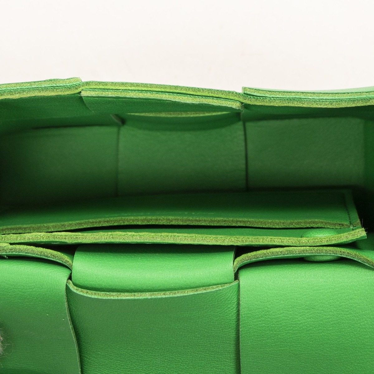 Bottega Veneta Mini Cassette Crossbody Green Maxi Intrecciato Leather — view 7