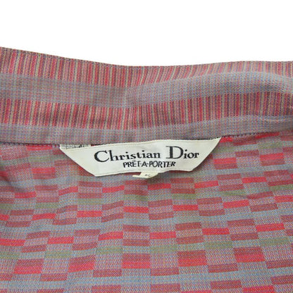 Christian Dior Blouse Long Sleeve Top M - Purple Gray Brown Multicolor Total