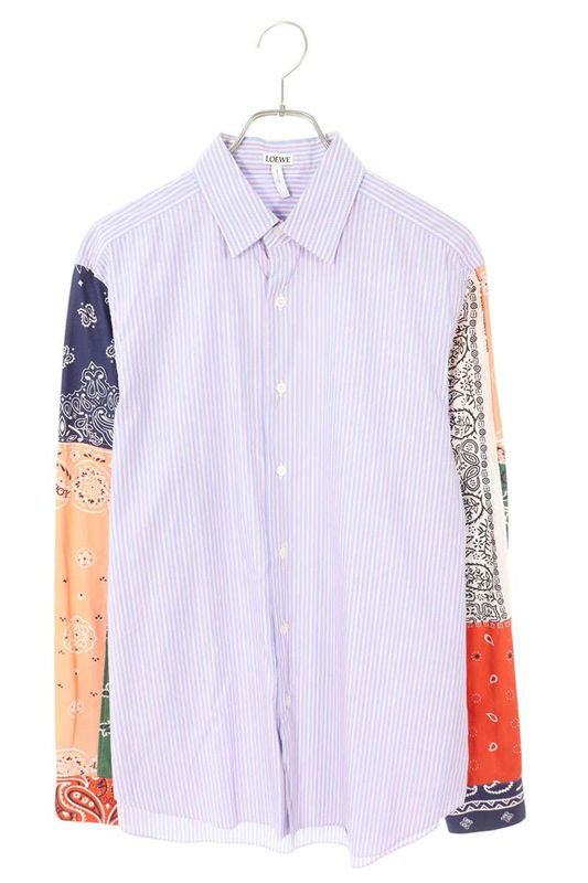 Loewe H2199842cg Paisley Switched Stripe Long Sleeve Shirt Men 39