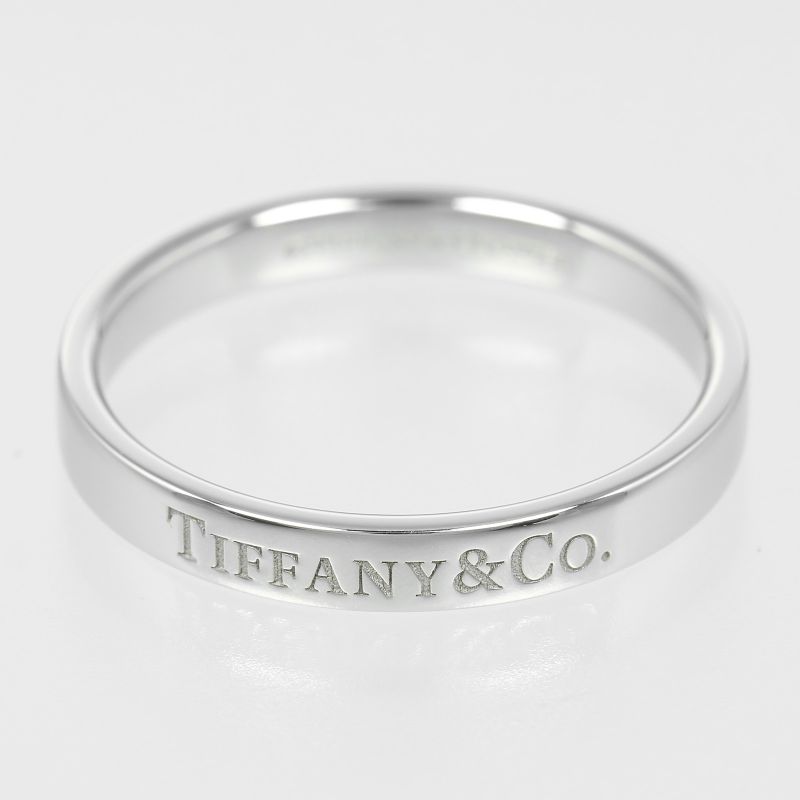 Tiffany & Co Band Ring 3mm (0.12in) Model Pt950platinum 17.5 Men's 5g Ring