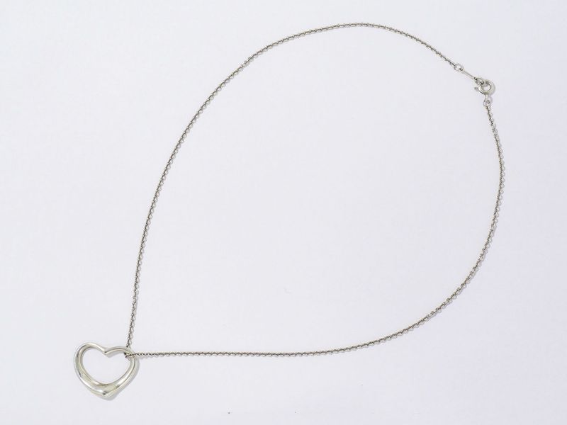 Authentic Tiffany & Co Tiffany & Co Open Heart 925 Necklace Pendant Silver Open