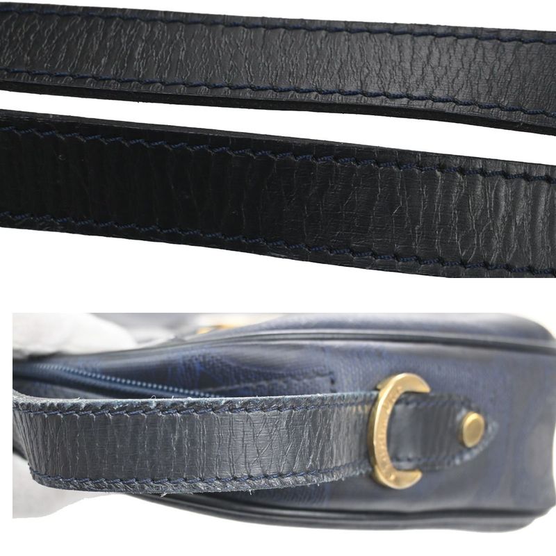 Christian DIOR Shoulder Bag Navy Leather 32ka674