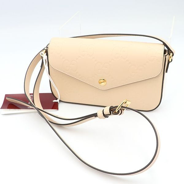 Gucci Beige Leather GG Super Mini Shoulder Bag