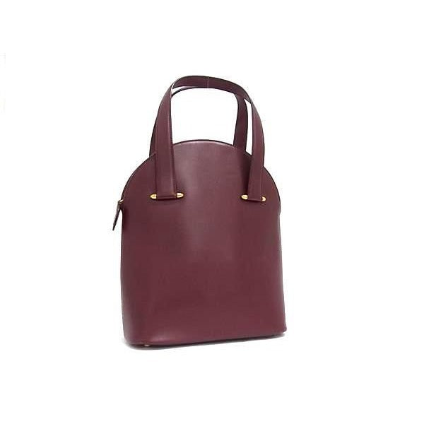 Cartier Handbag Gold Leather Bordeaux