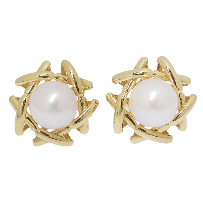 Tiffany & Co Tiffany & Co Design Pearl Earrings 18K Yellow Gold 750 Yellow Gold