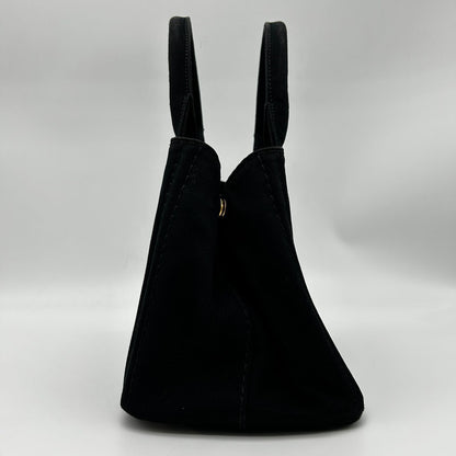 Prada 2-Way Canvas Tote Black Canapa PM Nero Tarco — view 5