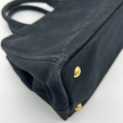 Prada 2-Way Canvas Tote Black Canapa PM Nero Tarco — view 10