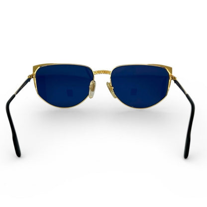 Tiffany & Co. Lunettes Vintage 23k Gold Plated Sunglasses Blue — view 5