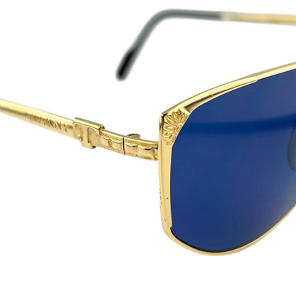 Tiffany & Co. Lunettes Vintage 23k Gold Plated Sunglasses Blue — view 6