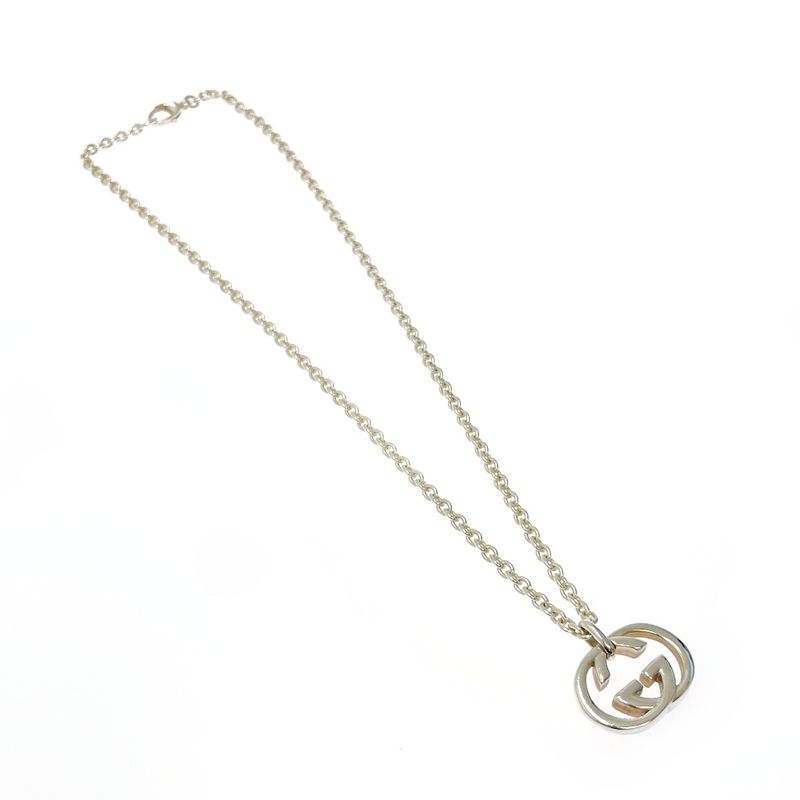 Gucci Silver Interlocking Necklace 25.8g 925 Engraved 337846 Necklace
