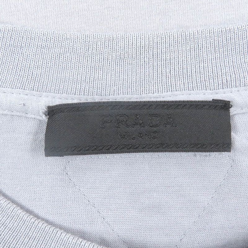 Prada 22SS Ujn822 100% Cotton Back Print Short Sleeve Cut And Sewn Short Sleeve